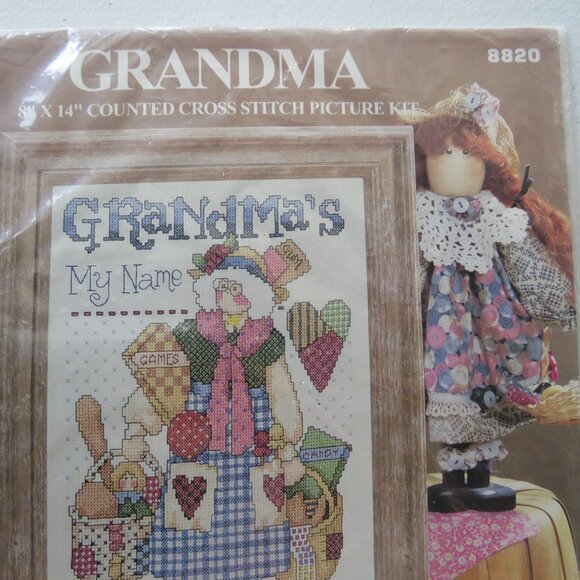 Loving Grandma Vintage Counted Cross Stitch Kit #8820 - Picture 3 of 7